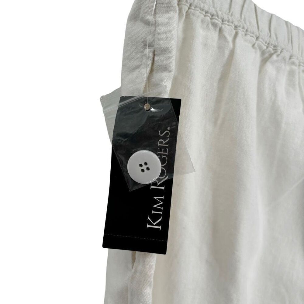 Kim Rogers Linen Cotton Blend Wide Leg Pants White‎ Size 18 NWT - Picture 6 of 9